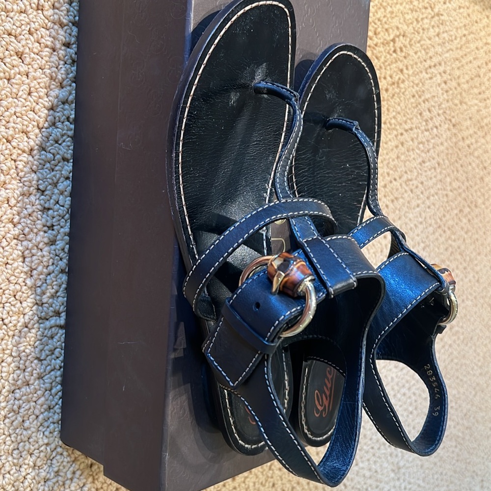 Gucci Women’s Black bambo thong sandal size 39/9 - Picture 5 of 12